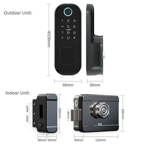 RayKube Stainless Steel Fingerprint Digital Smart Door Lock