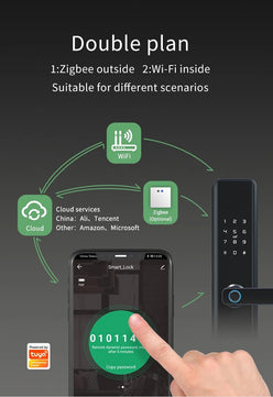 RayKube Stainless Steel Fingerprint Digital Smart Door Lock