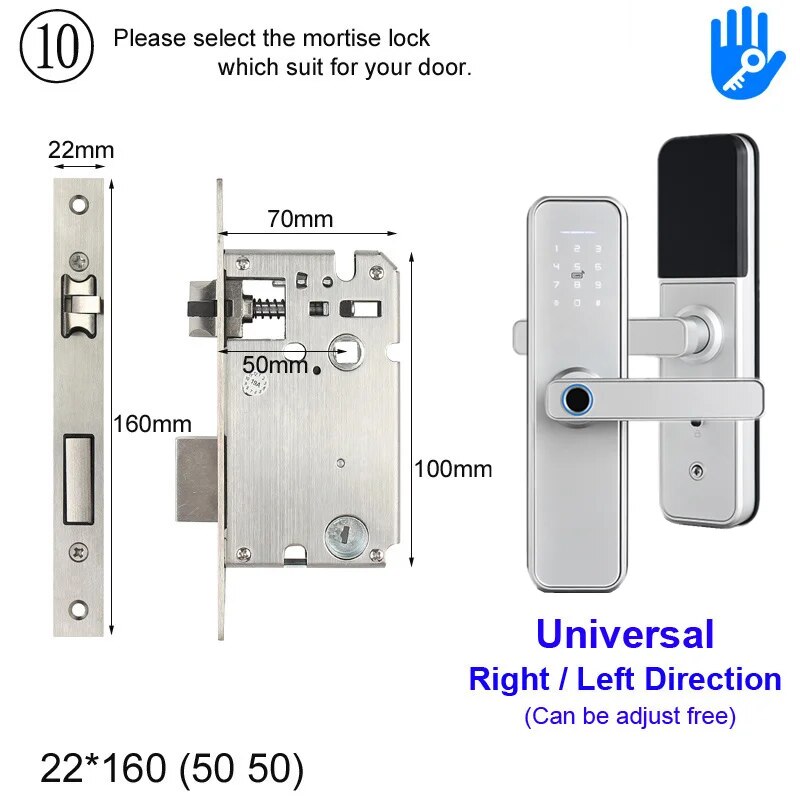 RayKube Aluminium Alloy Fingerprint Digital Smart Door Lock