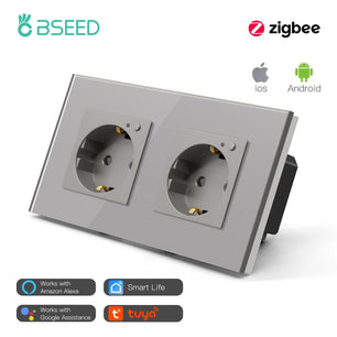 Bseed 16A Glass Panel Wireless ZigBee Control Smart Power Socket