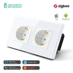 Bseed 16A Glass Panel Wireless ZigBee Control Smart Power Socket