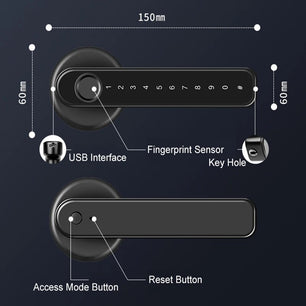 RayKube Aluminium Alloy Fingerprint Digital Smart Door Lock