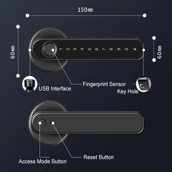 RayKube Aluminium Alloy Fingerprint Digital Smart Door Lock