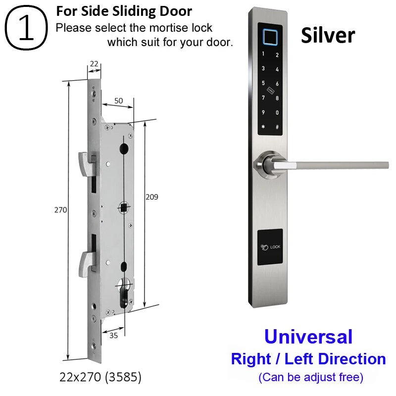 RayKube Aluminium Alloy Fingerprint Digital Smart Door Lock