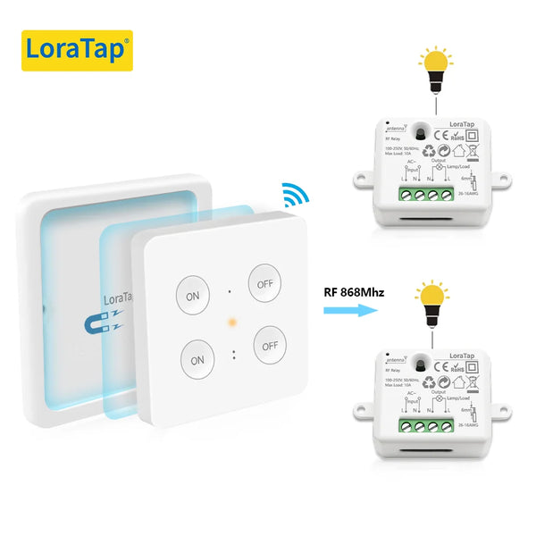 LoraTap Plastic 2 Module 4 Button Remote Control Portable Switch