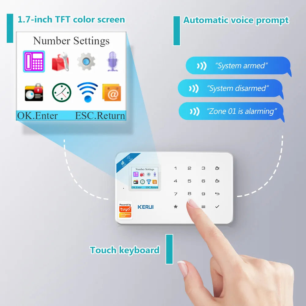 Kerui Plastic Smart Wireless Home Door Windows Security Sensor Kit