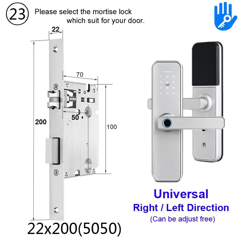 RayKube Aluminium Alloy Fingerprint Digital Smart Door Lock