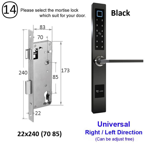 RayKube Aluminium Alloy Fingerprint Digital Smart Door Lock