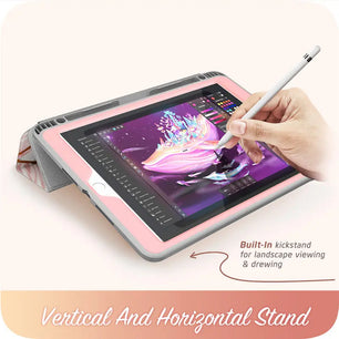 PU Leather Full-Body Marble Trifold 10.2 Inches Case For iPad