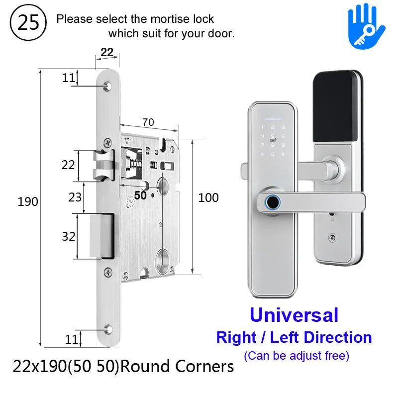 RayKube Aluminium Alloy Fingerprint Digital Smart Door Lock