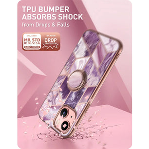 Polycarbonate Full-Body Glitter Marble Bumper Case For iPhone 13