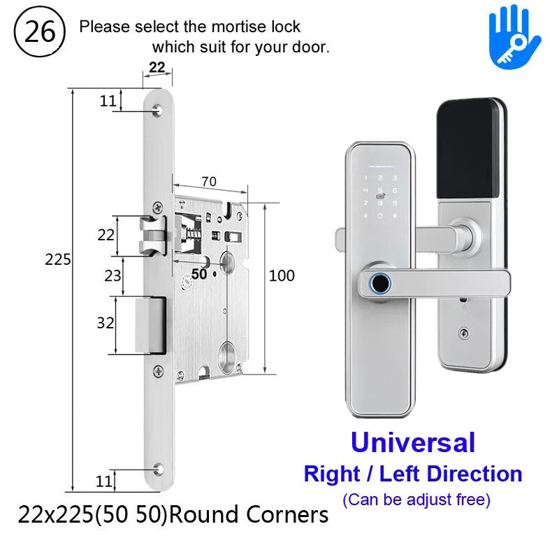 RayKube Aluminium Alloy Fingerprint Digital Smart Door Lock