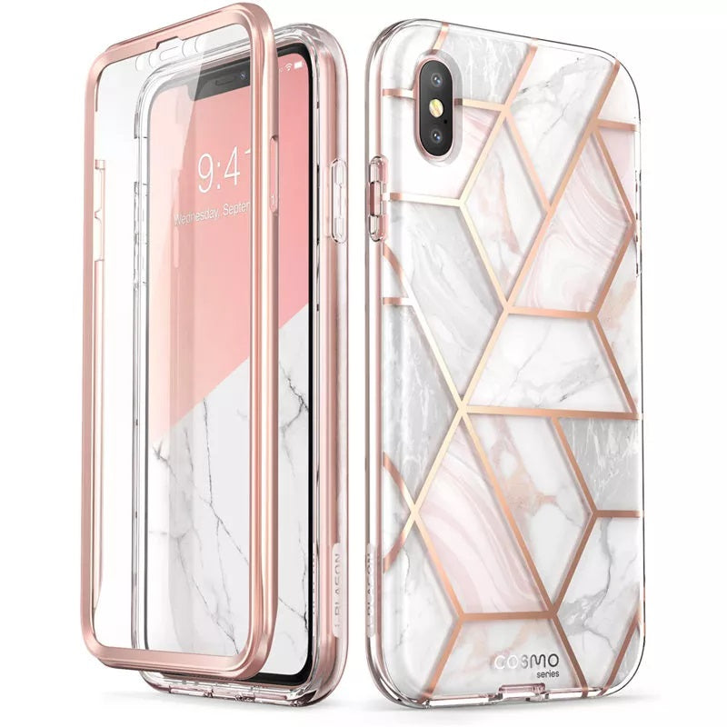 Polycarbonate Full-Body Marble Bumper Case For iPhone XS Max