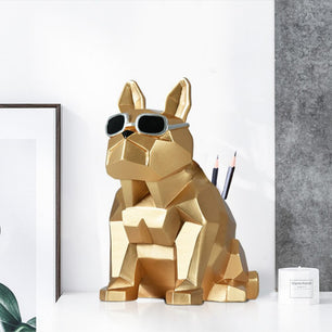 Resin Desk Organizer Cute Dog Shaped Pen Holder