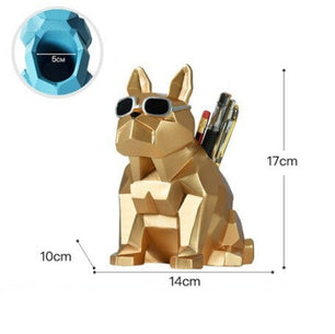 Resin Desk Organizer Cute Dog Shaped Pen Holder