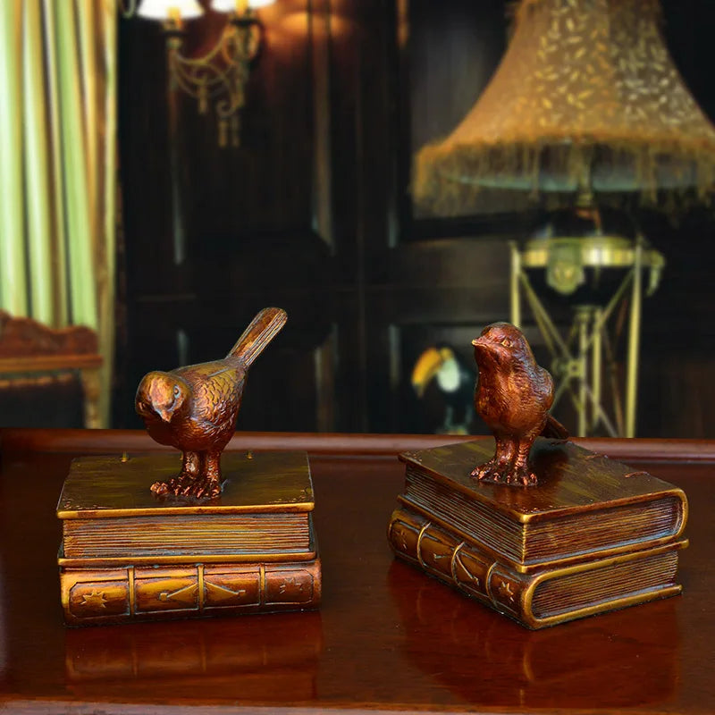 Synthetic Resin Birds Office Organizer Vintage Simple Book Holder