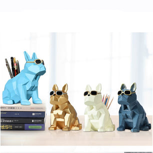 Resin Desk Organizer Cute Dog Shaped Pen Holder