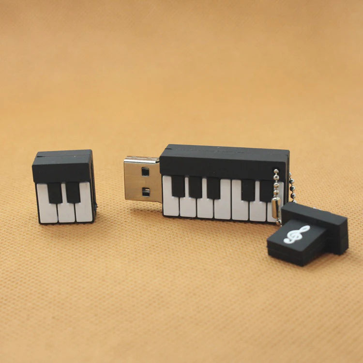 128GB Metallic USB 2.0 Music Piano Shaped Memory Stick Pen Drive