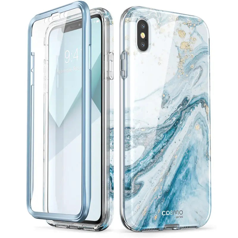 Polycarbonate Full-Body Marble Bumper Case For iPhone XS Max