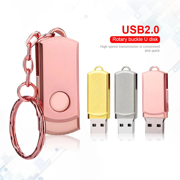 128GB Metallic USB 2.0 Rectangle Shaped Memory Stick Pen Drive