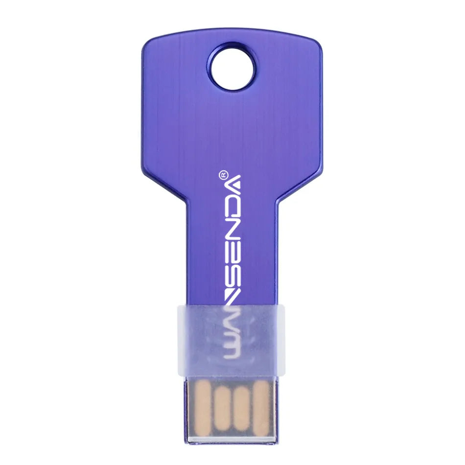 4GB - 128GB Metallic USB 2.0 Key Shaped Memory Stick Pen Drive