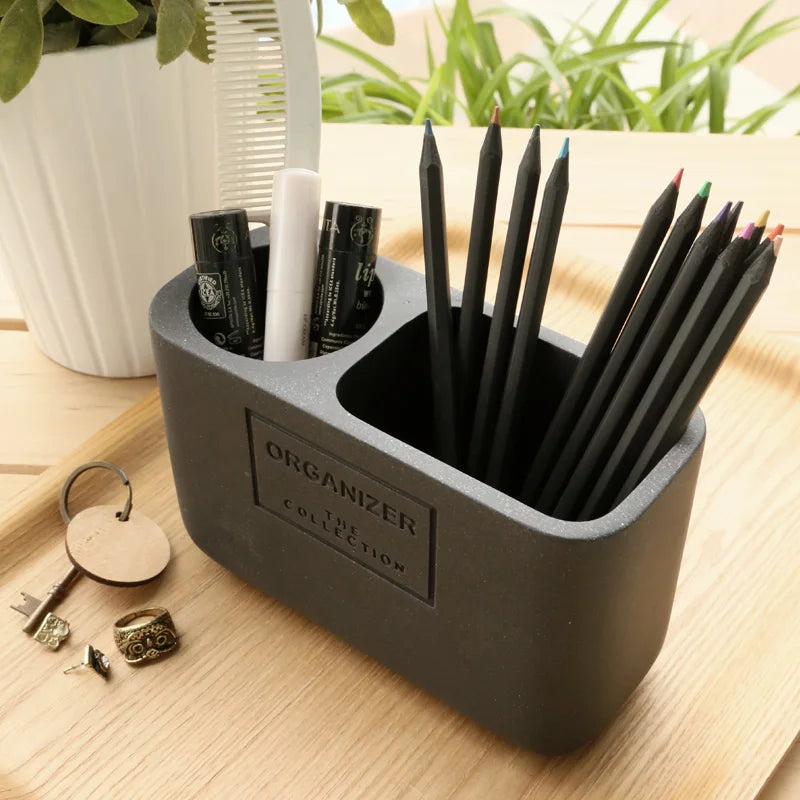 Synthetic Resin Multifunctional Desk Organizer Card Pen Holder