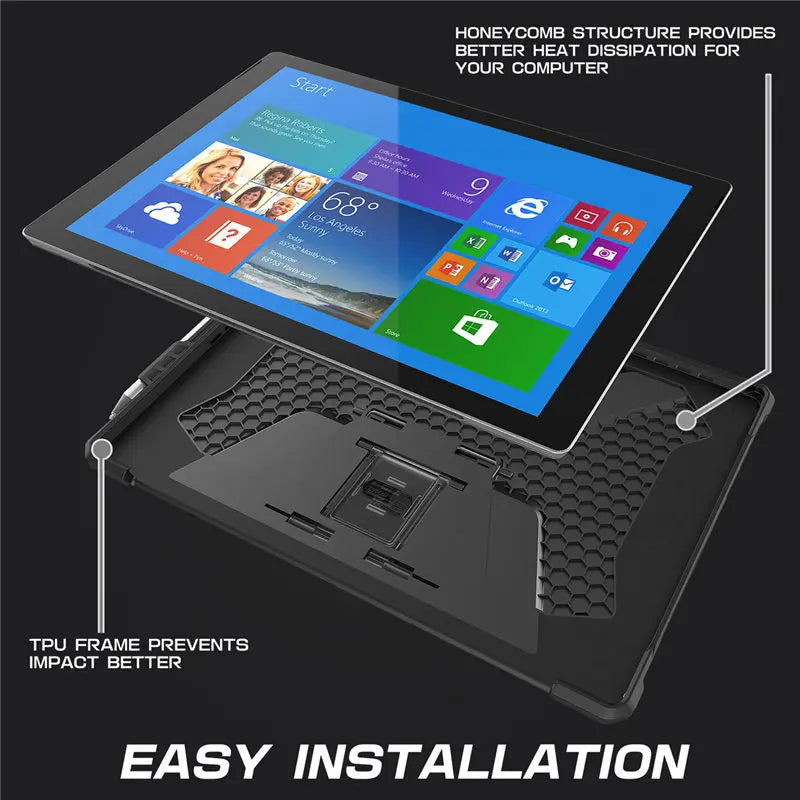 Polycarbonate Full-Body Rugged Case For Microsoft Surface Pro 7