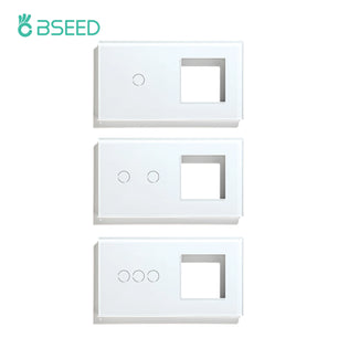 Bseed 3 Gang Tempered Glass Panel Wall Light Touch Switch Frame