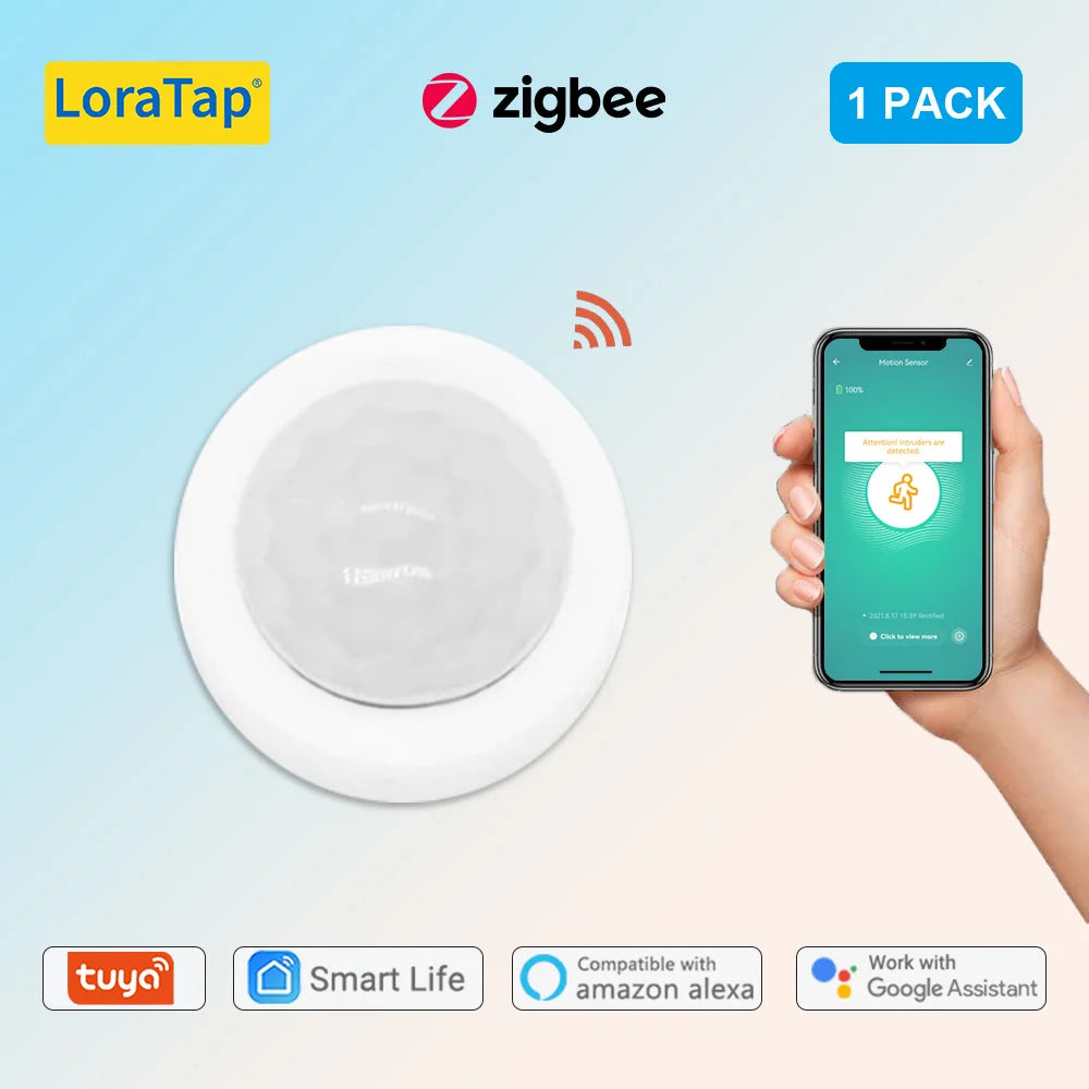 LoraTap Plastic Wireless Human Body PIR Motion Security Sensor