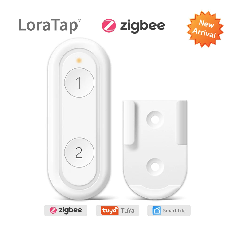 LoraTap Plastic Wireless 2 Gang Remote Control Portable Switch