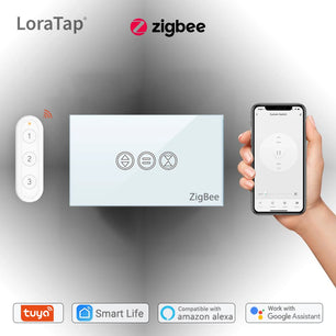 LoraTap 600W Plastic Smart ZigBee Roller Shutter Curtain Switch