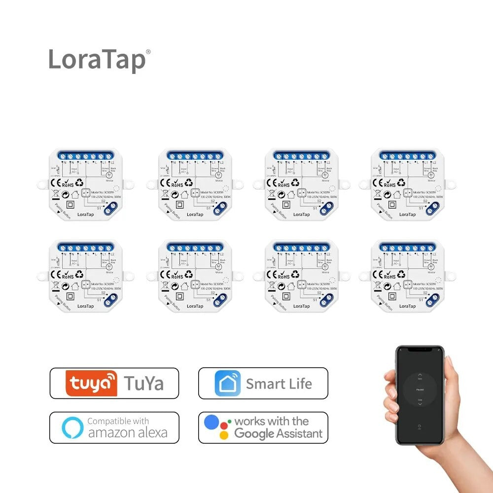 LoraTap 240V Plastic Automatic WIFI Roller Shutter Curtain Module