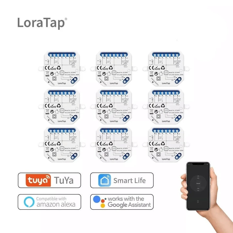 LoraTap 240V Plastic Automatic WIFI Roller Shutter Curtain Module