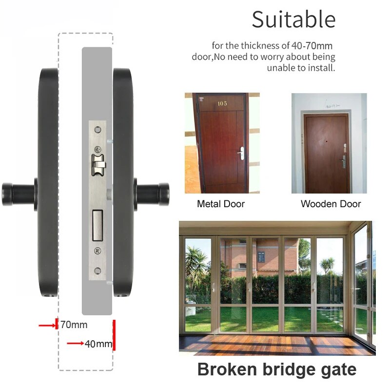 RayKube Aluminium Alloy Fingerprint Digital Smart Door Lock