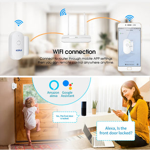 Kerui Plastic Smart Home Google Wifi Door Open Security Sensor