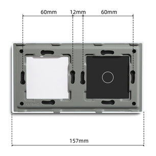 Bseed 3 Gang Tempered Glass Panel Wall Light Touch Switch Frame