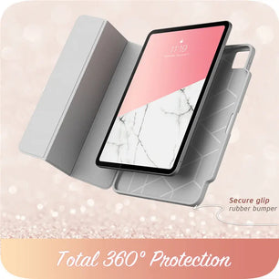 PU Leather Full-Body Marble Trifold 12.9 Inches Case For iPad Pro