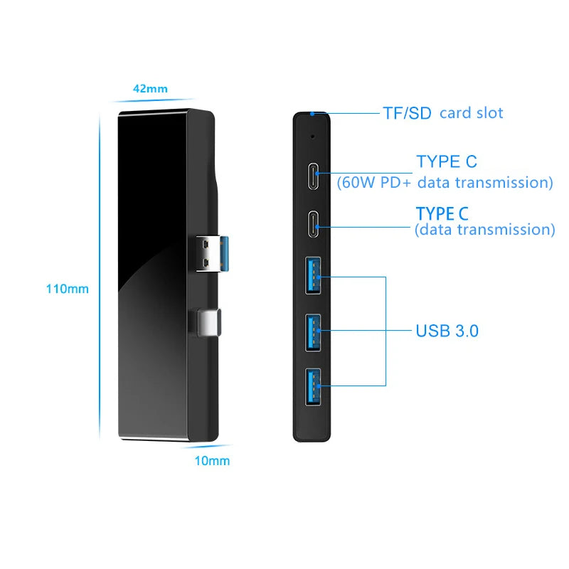 7 Ports Aluminum Alloy USB 3.0 Splitter Docking Station Hub