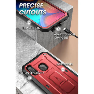 Polycarbonate Full-Body Rugged Holster Case For Samsung Galaxy A20