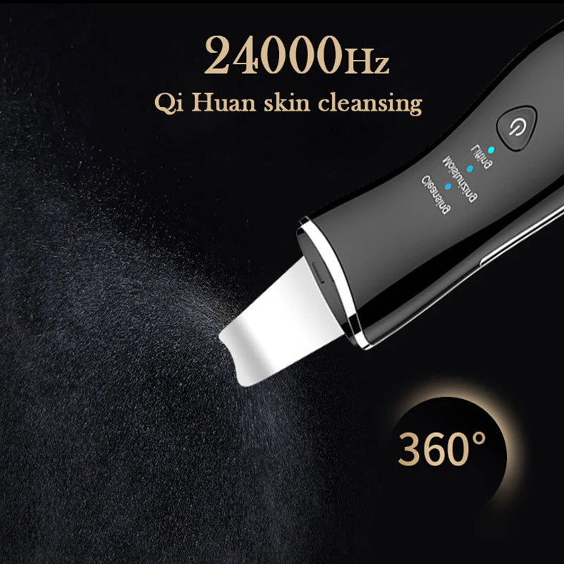 600mAh Plastic Mini Facial Acne Ultrasonic Skin Scrubber Cleaner