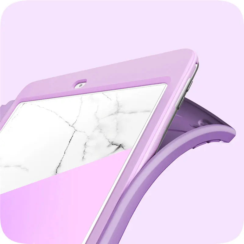 PU Leather Full-Body Marble Trifold 10.2 Inches Case For iPad