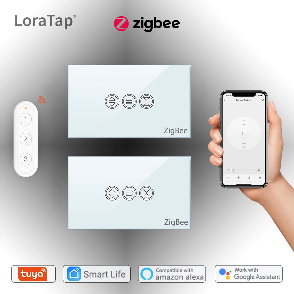 LoraTap 600W Plastic Smart ZigBee Roller Shutter Curtain Switch