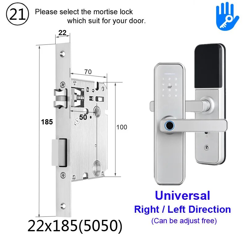 RayKube Aluminium Alloy Fingerprint Digital Smart Door Lock