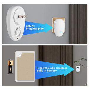 Kerui Plastic Wireless Waterproof Battery Cordless Remote Doorbell