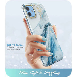 Polycarbonate Full-Body Glitter Marble Bumper Case For iPhone 11