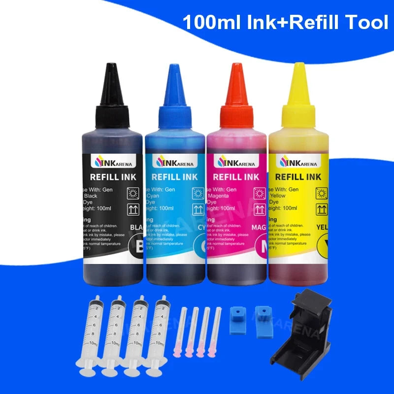 100ml Compatible 304XL Refill Ink Bottle For HP 301-303 350-351 650