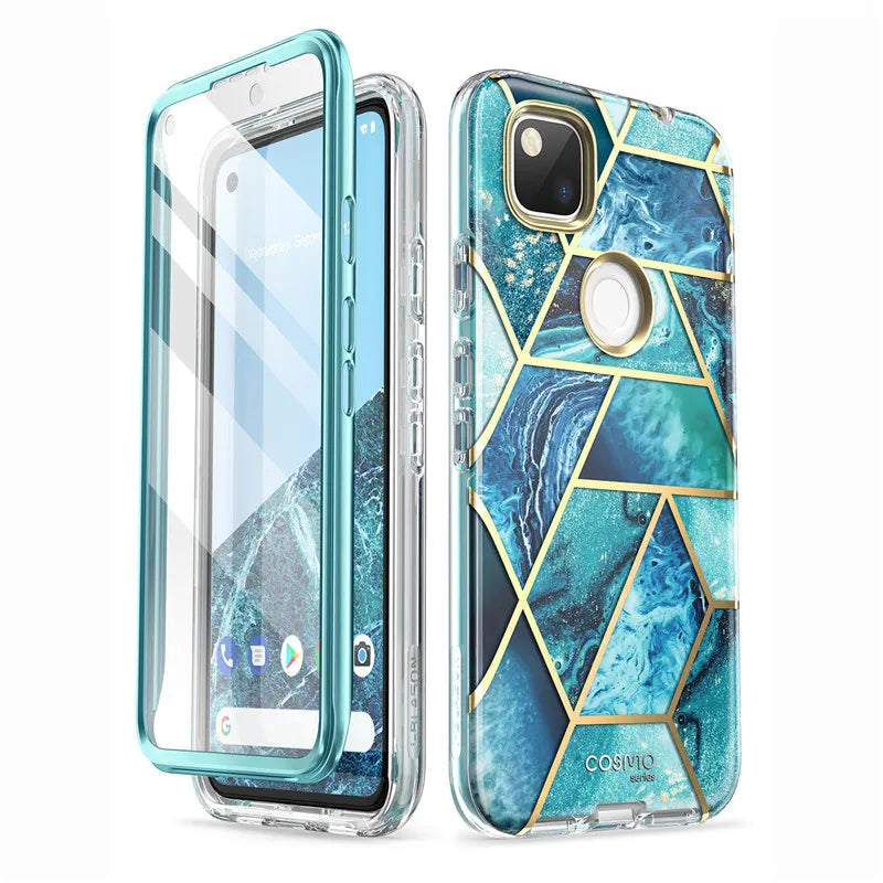 Polycarbonate Full-Body Marble Bumped Case For Google Pixel 4A