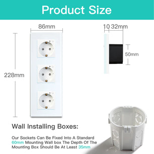 Bseed 16A Glass Panel Wireless WIFI Control Smart Power Socket