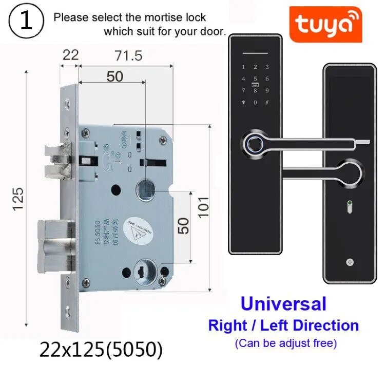 RayKube Stainless Steel Fingerprint Digital Smart Door Lock