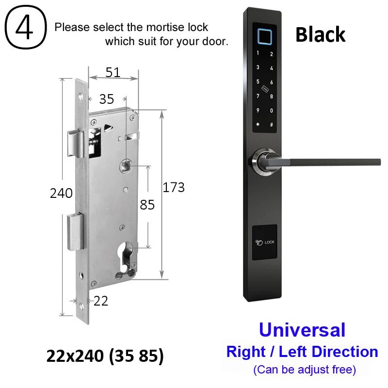 RayKube Aluminium Alloy Fingerprint Digital Smart Door Lock